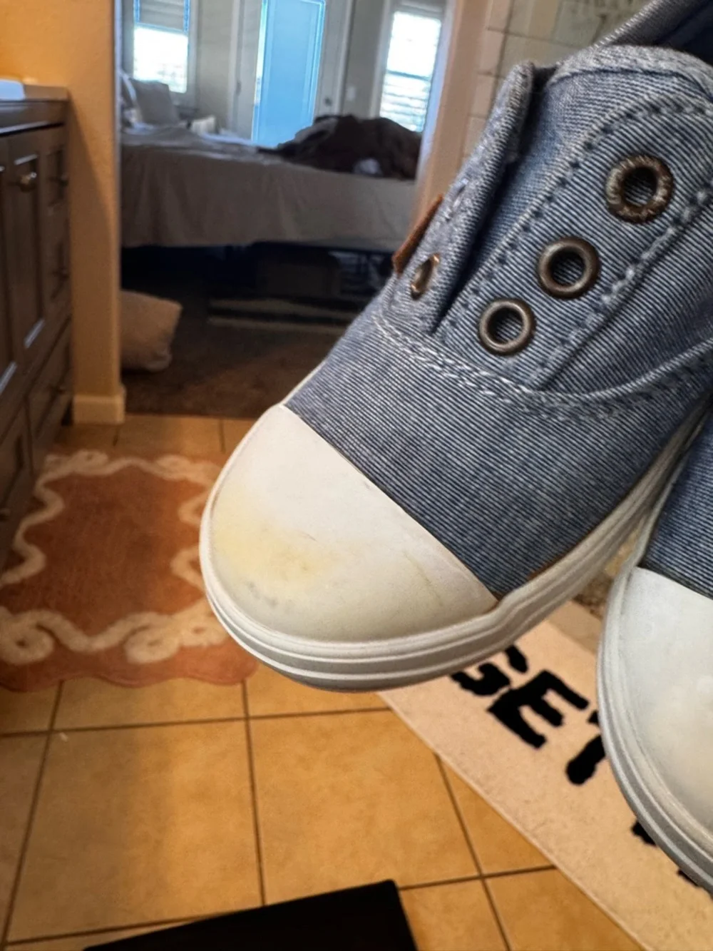 Old Navy Light Blue Canvas Slip-On Sneakers for Kids